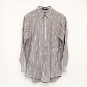 Claybrooke Men's 16 32/33 Button-Down Shirt - Gray / Light Blue